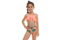 Girls Swimsuit&comma; Ruffle Top Briefs&comma; Girls Swimwear Sets&comma; Summer Swimwear