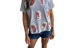 Queen Of Sparkles Diet Coke Tee In Grey