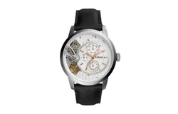 Reloj Fossil Hombre &vert; Coleccion Townsman &vert; Modelo ME1164 &vert; Caja Redonda &vert; Ø 44mm Acero inoxidable &vert; Cierre Hebilla &vert; Movimiento Cuarzo &vert; Dial Plateado &vert; Cristal Mineral &vert; Correa Cuero Negro &vert; 50m &sol; 5 ATM &vert; Línea Lujo