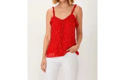 Ecru Zendaya Ruffle Top In Red