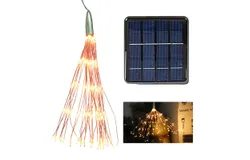 200 LEDs Firework Lights Hanging Decorative Light Christmas Solar Energy LED Light Warm White Indoor & Outdoor Starburst Lights for Bedroom Parties Wedding Street Yard Showcase Mall