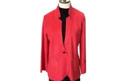 Lemon Grass Suede Blazer In Cherry