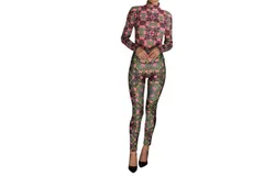 Nuvula Floral Legging Pant In Burgandy