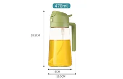 Kitchen portable spray-in-one dual-purpose oil bottle household two-in-one glass automatic opening and closing spray bottle spray-green