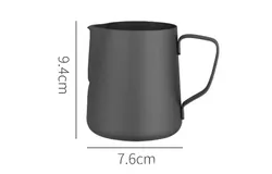 Milk Foam Jar Latte Cup - Stainless Steel Teflon Jar Latte Art Espresso Machine Accessories Steam Jar Cappuccino Milk Foam Cup &lpar;350ml&rpar;