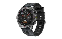Men&apos;s Smart Watch with LED Flashlight &lpar;Answer&sol;Dial&rpar; 1ATM Waterproof Rugged Tactical Smart Watch with 100&plus; Sports Module Heart Rate 1&period;43 Inch HD Fitness Watch &lpar;Black &plus; Camouflage Silicone Strap&rpar;