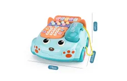 Baby Phone Toy,Baby Toy Phone Cartoon Baby Piano Music Light Toy Children Pretend Phone, Battery Version】-Large Phone BLUE