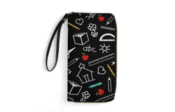 Back To School Wallet for Womens PU Leather Zip Around Wallers Clutch Wristlet Travel Long Purse