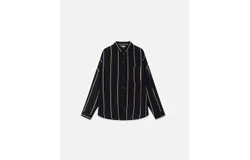 Wild Pony Striped Fluid Shirt In Black