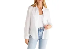 Z Supply Kaili Button Up Gauze Top In White
