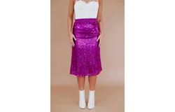 Everyday Chic Boutique More Of Glam Sequin Skirt In Magenta