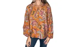 Oddi Jennifer Paisley Blouse In Toffee