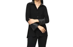 Joseph Ribkoff Minimalist Cutaway Nightout Shirt In Black