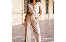Esqualo Crinkle Jumpsuit In Light Sane