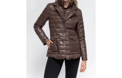 Anorak Double Up Quilted Puffer Jacket In Chocolate Brown