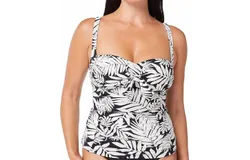 Bleu Rod Beattie Urban Oasis Tie Front Over The Shoulder Tankini Top In Black