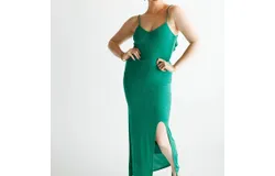 Sage The Label Cacti Open Back Maxi Dress In Jade