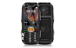 Heavy Duty Rugged Button Mobile Phone for Seniors with Long Standby&comma; Outdoor Use&comma; Dual Flashlight&comma; and Large Speaker