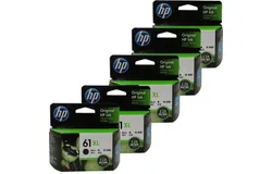 5x HP 61XL Black Ink Cartridge CH563WA &lpar;480 Pages&rpar;