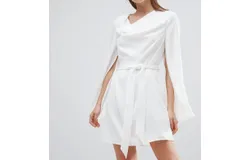 C&sol;meo Collective Women Interrupt Tie Belt Mini Dress In White
