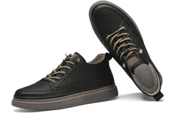 Mens Invisible Height Increasing Elevator Shoes 2&period;5 Inches Taller Height Sneakers Leather Casual Shoes with Breathable or Plush LiningCOLOR&colon;NEGRO TALLA 47