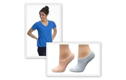 Women&apos;s Blue V-Neck T-Shirt and Sock Combo - Ankle Hi Socks 2-Pair Packs