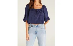 Z Supply Gabriella Flirty Top In Indigo Dream
