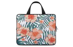 Tropical Flower Laptop Bag Women Man 10 12 13 15 17 Inch Office Notebook Travel Computer Handbag Waterproof Bag Notebook Cover