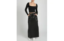 Blanc Noir Delia Long Skirt In Black