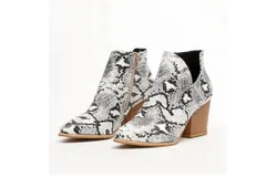 Posh Women&apos;s Python Booties In White