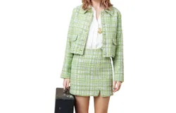 Lucy Paris Chanel Tweed Jacket In Green