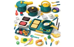 Kids Kitchen Toy Set with Electronic Induction Cooktop&comma;Toddler Pretend Cooking Playset with Play Pots&comma; Pans&comma;Utensils