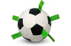 Grab Tabs Dog Soccer Ball with Straps &lpar;7&period;5"&rpar; Indoor or Outdoor&semi; Interactive Durable Fetch Ball with Tug Toy for All Dog Breeds