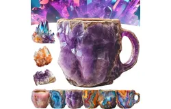 2024 New Multi-Colored Mineral Crystal Coffee Mug&comma; Elegant Christmas Gift for Home Office &lpar;Purple&rpar;