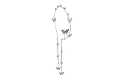 Wedding Butterfly Headband Head Chain Silver Tassel Hair Hoop Band Hair Vine Vintage Decorative Headwear Headpieces Hair Accessories for Women and Girls Headdress