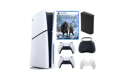 Playstation Slim Disc Bundle With Accessories&comma; Extra Controller and God Of War Game
