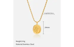 French retro twist stars and moon necklace personalized fashion ladies metal pendant titanium steel necklace Send-Rose necklace