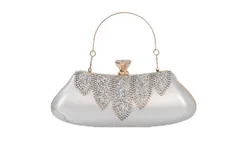 Women&apos;s Evening Clutch - Women&apos;s Decoration Oval Evening Bag Vintage Beaded and Diamond Encrusted Handbag &lpar;Silver&rpar;