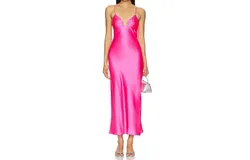 Susana Monaco Silk Square Wire Dress In Shocking Pink