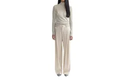 Aeron Vaslav Sparkly Ribbed Turtleneck Top In Ivory