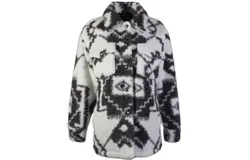 Hooey Women&apos;s Sherpa Jacket In White&sol;black Aztec