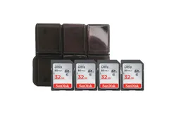 4x SanDisk 32GB SDHC Ultra 80MB&sol;s Memory Card with Memory Card Holder
