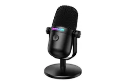 ONIKUMA M830 USB Condenser Microphone Mini USB Microphone with Mute Noise Cancelling Gaming PC Microphone Cardioid Pickup Pattern for Streaming, Twitch, Online Chat, RGB PC Microphone for PC Gamers