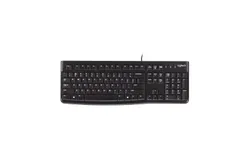 Logitech K120 Wired Keyboard for Windows, Plug and Play, Full-Size, Spill-Resistant, Curved Space Bar, Compatible with PC, Laptop - Black