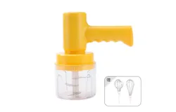 Electric egg beater&comma; household cream automatic whipper&comma; handheld rechargeable mixing machine&comma; electric garlic pounder&comma; meat grinder-yellow&lpar;1th gear&rpar;