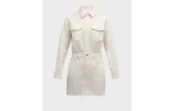 Pistola Nina Denim Dress In Eggshell