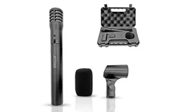Professional Instrument Microphone Pencil Mic Condenser Cardioid Unidirectional Stick Microfono with Windscreen Mic Clip & Case
