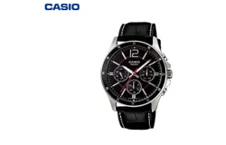 Casio Watch Men&apos;s Business Mechanical Quartz Watch&comma; Black MTP-1374L-1AVDF