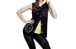 Angel Emoji Hooded Vest In Black Multi