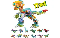 Kids Building Blocks Set&comma; 12 Piece Dinosaur Building Blocks Set&comma; Boys Dinosaur World&comma; Gift for 6-12 Years Old